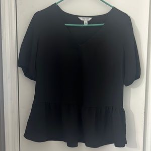 Black peplum shirt. Size medium